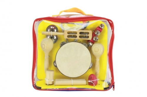 Orff musical instruments set tambourine fingercymbals chicken shake
