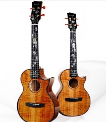 Enya Ukulele A8 with pickup Solid Tiger-stripes Ha...