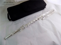 Bass Flute C Key 16 Closed Holes Silver plated Woo...