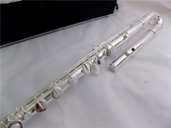 Bass Flute C Key 16 Closed Holes Silver plated WoodWind Instruments for sale with Case