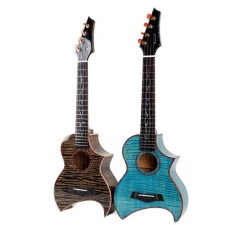 Enya E5 Solid Ukulele Tiger stripes Maple Body 26 Inch Guitar 4 String Musical Instruments professionals