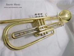 Bb Bass Trumpet 3 pistons Brass body Lacquer Finish with Wood Case Brass musical Instruments