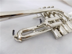 Professional Bb Brass Piccolo Trumpet Silver Plated Finish with Case Musical instruments Dropshipping OEM