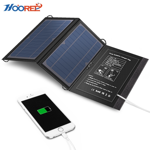 Hooree SL-350 Chargeur solaire pliable en silicium monocristallin 7W étanche