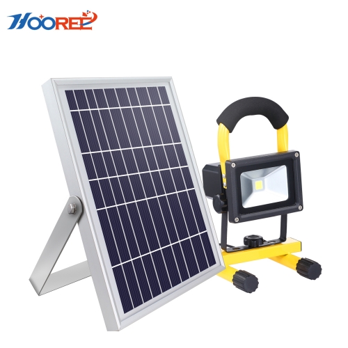 Hooree SL-330B 10V 10W Panel solar LED integrado Luz de inundación solar al aire libre portátil Luz de emergencia