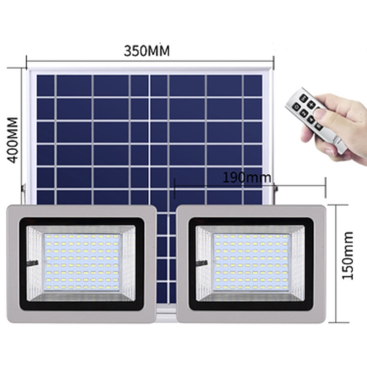 size of solar flood light with two lamps SL-388 40W