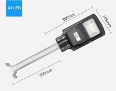 30W todo en uno Sensor de movimiento PIR luz de calle solar remota al aire libre con poste