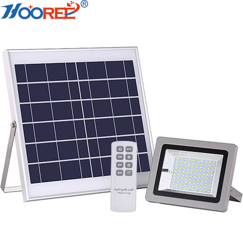 Hooree SL-386 LFP Battery IR Remote Control Outdoor Solar Flood Light with Timing Function