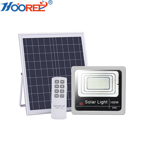 40W 60W 80W 100W 120W IP66 projetor solar ao ar livre crepúsculo de controle remoto para iluminação de jardim