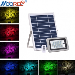 Hooree SL-393 RVB fané de couleur changeante solaire LED lumière d'inondation 36LED 18W jardin décoration d'éclairage extérieur