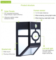 Более дешевая цена Светодиодный настенный светильник на солнечной батарее Монтируемый коридор на солнечной батарее Ретро-дизайн Декоративный свет