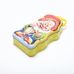 Irregular shaped tin box with handle candy tin packaging