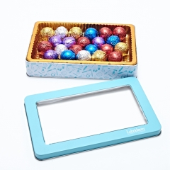 Rectangular Chocolate Tin With Clear Window