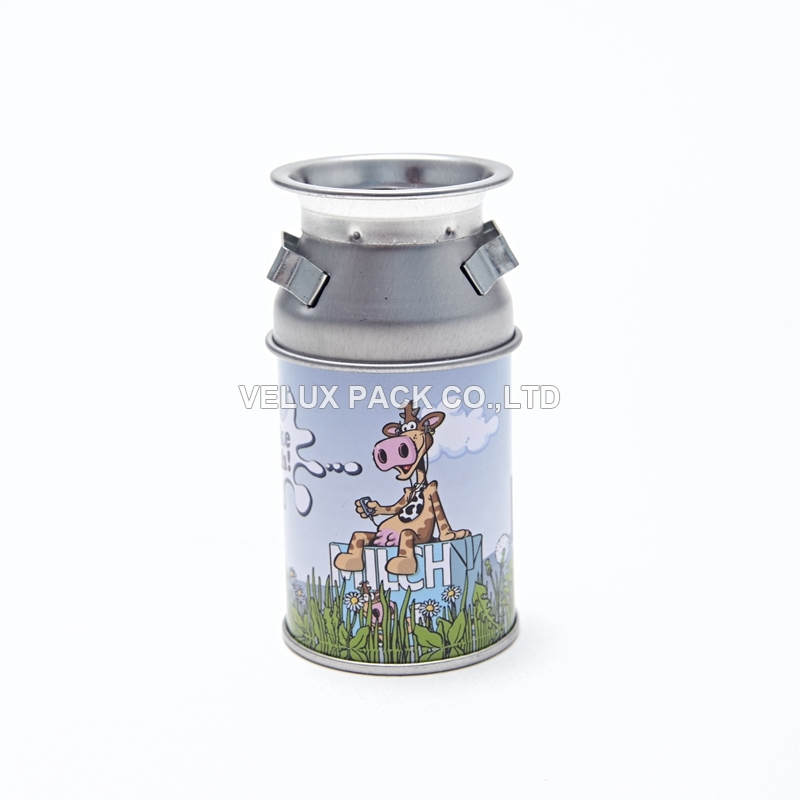 Cute Milk Tin Box For Children Pencil Sharpener With Tin Plate Box