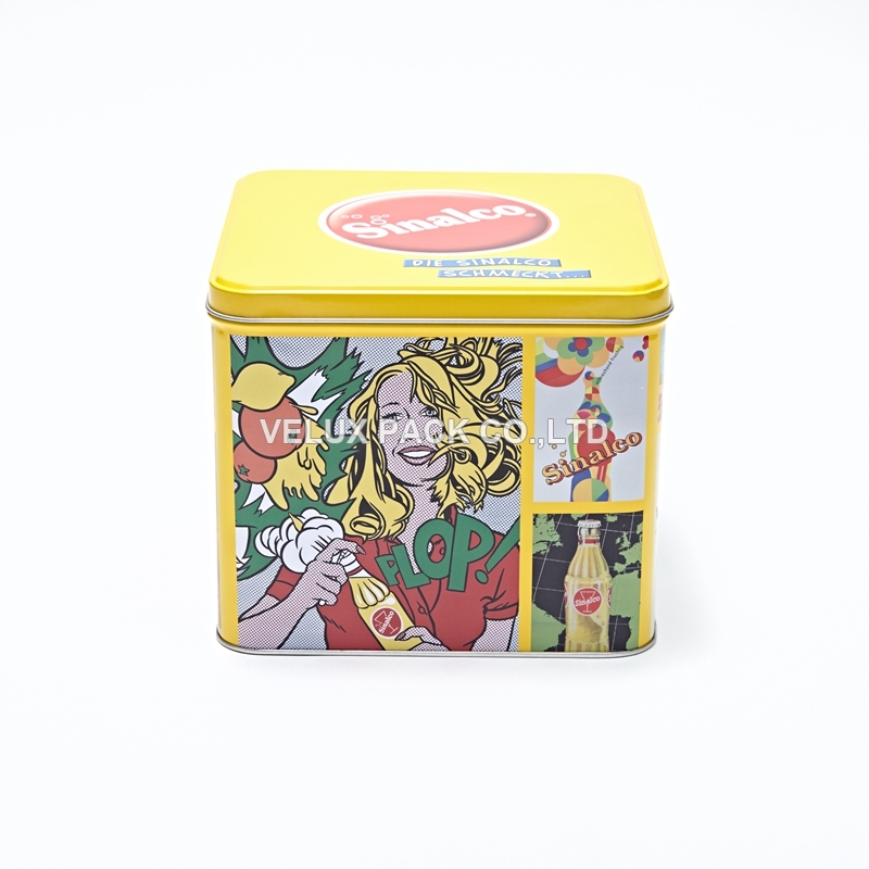 Metal Square Tin Case Tin Packaging Box Biscuit Tin
