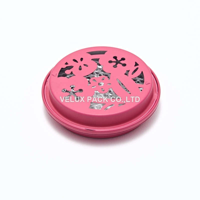 Red Mosquito Repellent Incense Tin Box With Hollowing