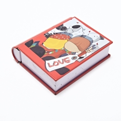 Cute Cartoon Book-Shaped Tin Custom Tinplate Cans