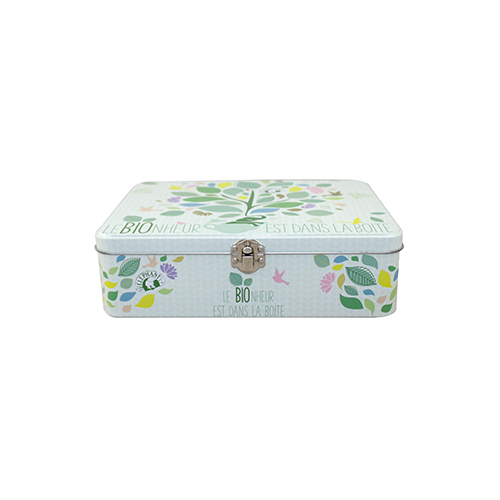 Rectangular Tea Tin Box with Lock