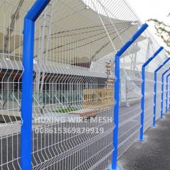Welded V Mesh Fence Panel Industrial Security Fencing D Shape Post