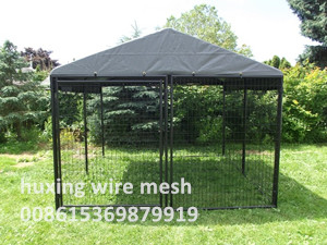 Large Outdoor Safety Metal Dog Run Wire Mesh Kennel with Top Roof