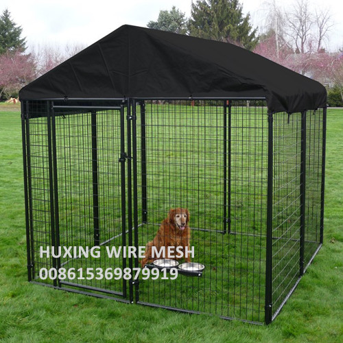 Large Outdoor Safety Metal Dog Run Wire Mesh Kennel with Top Roof