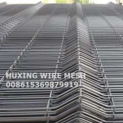 3D Bending Weld Mesh Panel Security Garden Fence AkzoNobel Black PVC Powder Coating