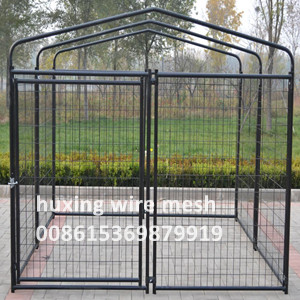 Pet Dog Kennel Run Enclosure Wire Mesh Steel Play Pen Fence with Fabric Cover 