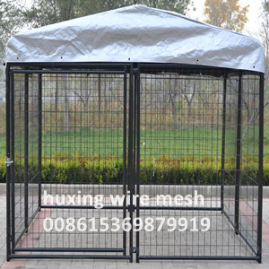 Pet Dog Kennel Run Enclosure Wire Mesh Steel Play Pen Fence with Fabric Cover 