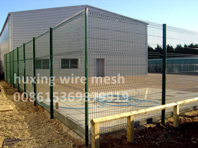 Welded V Mesh Fence Panel Industrial Security Fencing D Shape Post