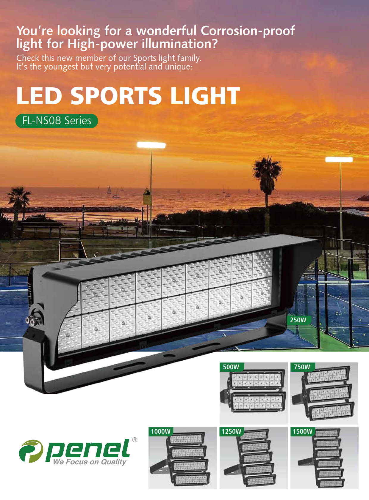 Datasheet of FL-NS08 (a New Unique LED Sports Light from PENEL)