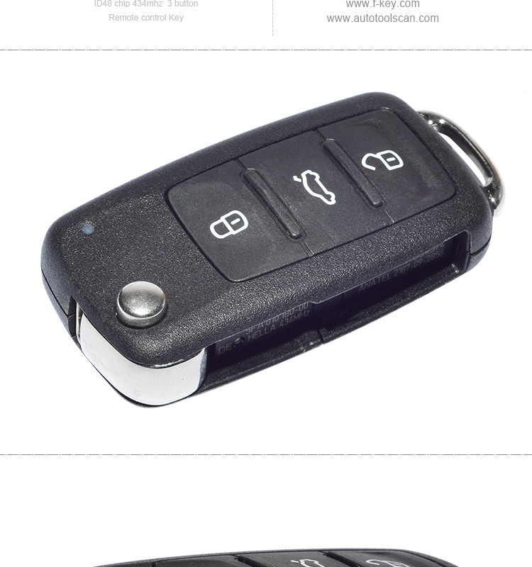 AK001065 VW Remote Key 3 Button 5K0 837 202 434MHZ ID48