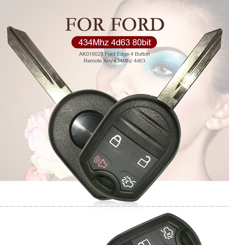 AK018023 Ford Edge 4 Button Remote Key 434Mhz 4d63 80BIT