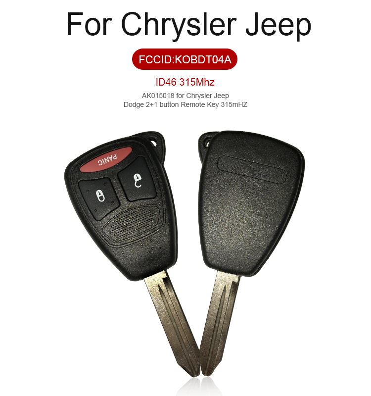 AK015018 Chrysler JEEP DODGE 2+1 button Remote Key 315mHZ FCC ID KOBDT04A