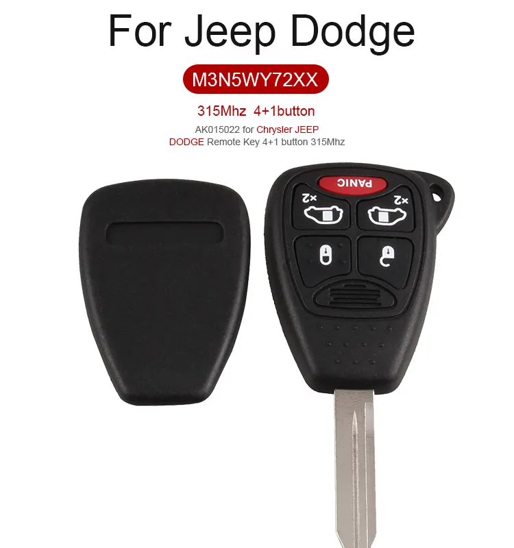 AK015022 Chrysler JEEP DODGE Remote Key 4+1 button 315Mhz FCC ID M3N5WY72XX AK015022 Chrysler JEEP DODGE Remote Key 4+1 button 315Mhz FCC ID M3N5WY72XX