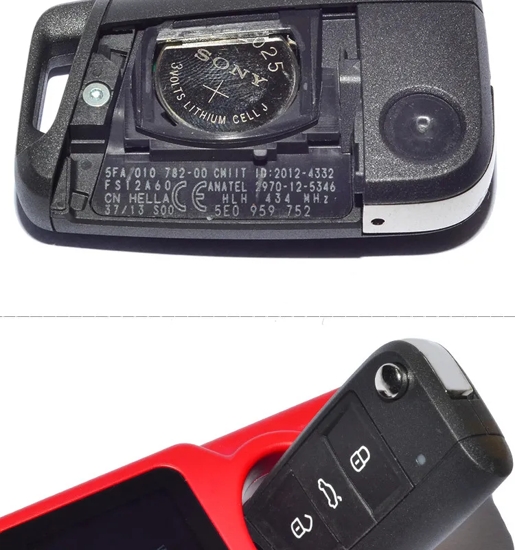 AK001069 For VW Skoda Octavia FABIA 3 button remote flip key 434Mzh 48 chip 5E0 959 752