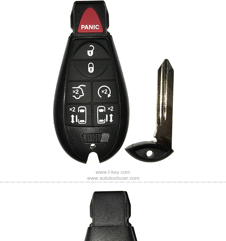 AK015010 Chrysler JEEP DODGE 6+1 button 433MHZ Smart Remote Key