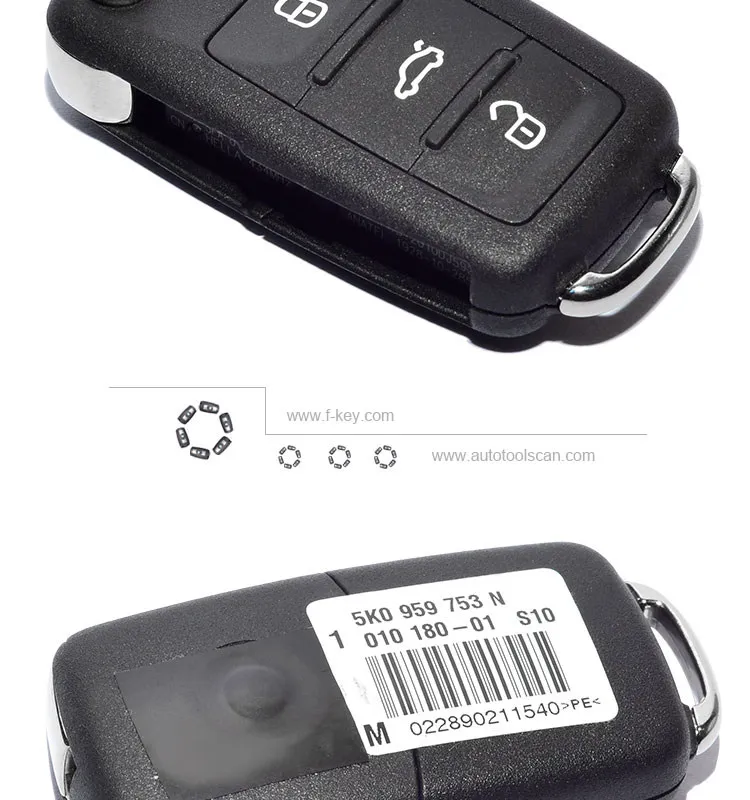 AK001036 For VW GOLF JETTA ETC Remote Flip Key 3 Button 5K0 837 202 Q 434MHz 48 Chip AK001036 For VW GOLF JETTA ETC Remote Flip Key 3 Button 5K0 837 202 Q 434MHz 48 Chip