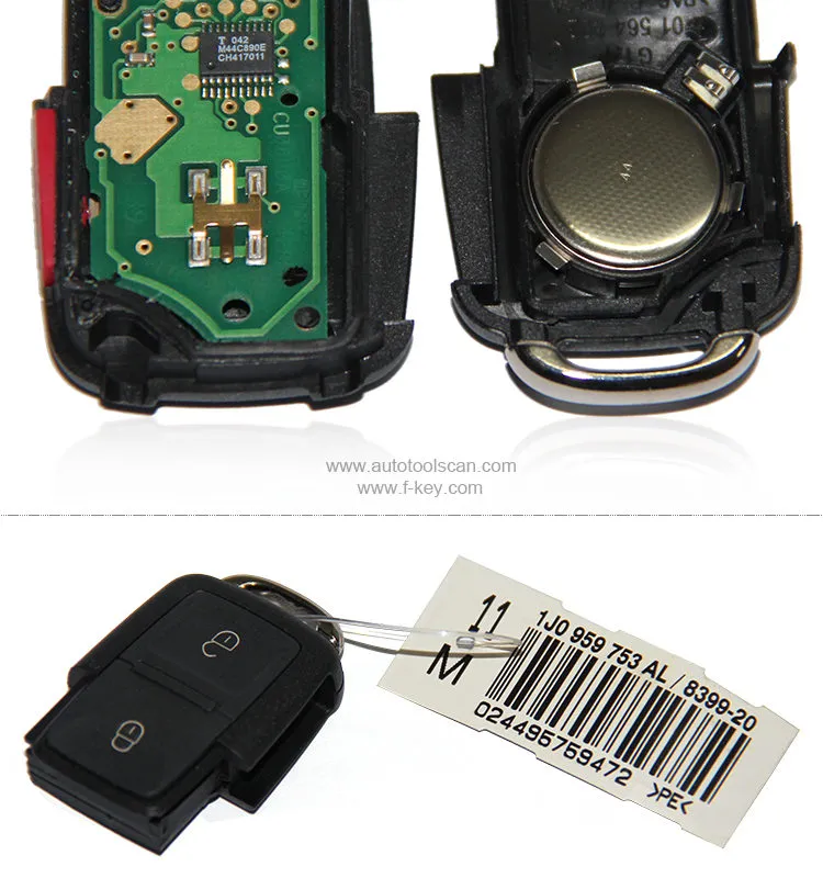AK001030 For VW Remote Key 2+1 Button 315MHZ 1J0 959 753 AL AK001030 For VW Remote Key 2+1 Button 315MHZ 1J0 959 753 AL