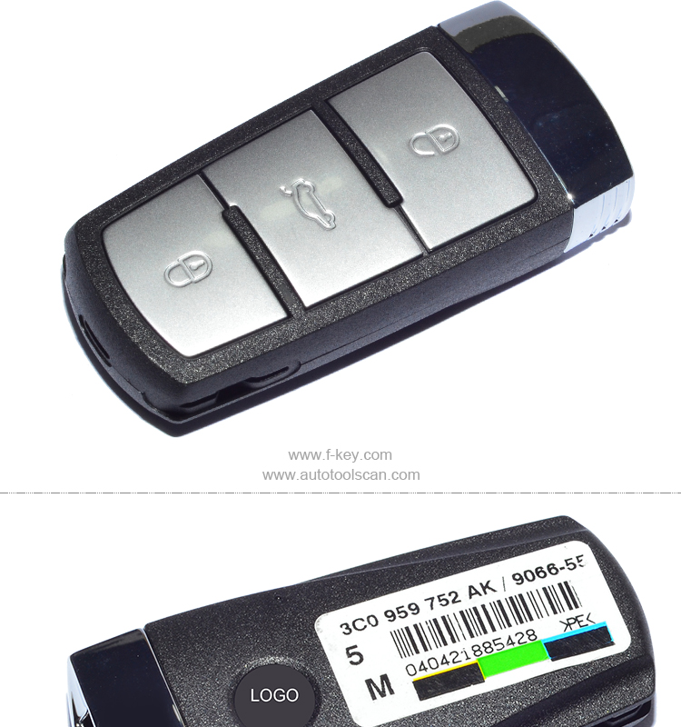 AK001009 Original VW Magotan 3 Button Smart Remote Key ID48 315MHz 3C0 959 752 AK