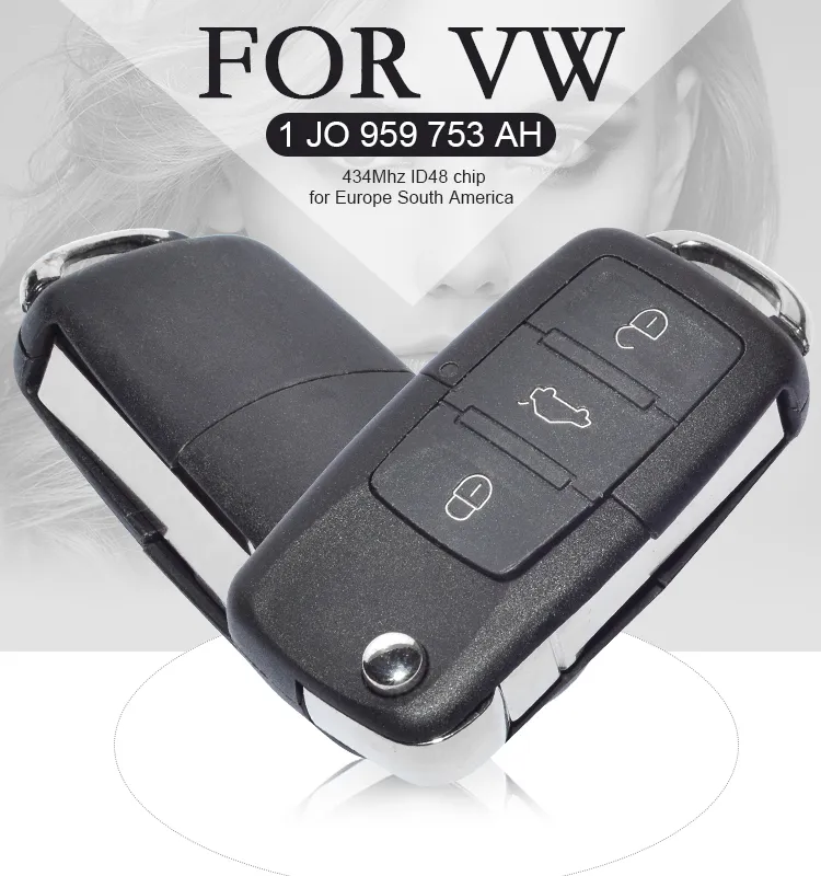 AK001005 VW Mk4 GOLF BORA PASSAT REMOTE KEY FOB 1JO 959 753 Ah 434MHZ ID48 AK001005 VW Mk4 GOLF BORA PASSAT REMOTE KEY FOB 1JO 959 753 Ah 434MHZ ID48