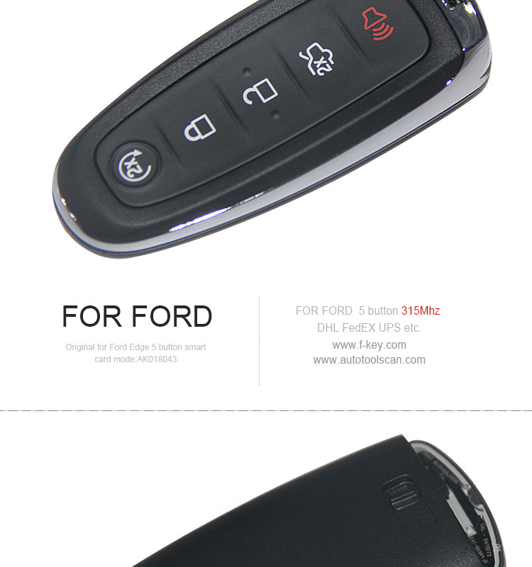 AK018043 Original for Ford Edge 5 button smart card 315MHZ FCC ID :M3N5WY8609