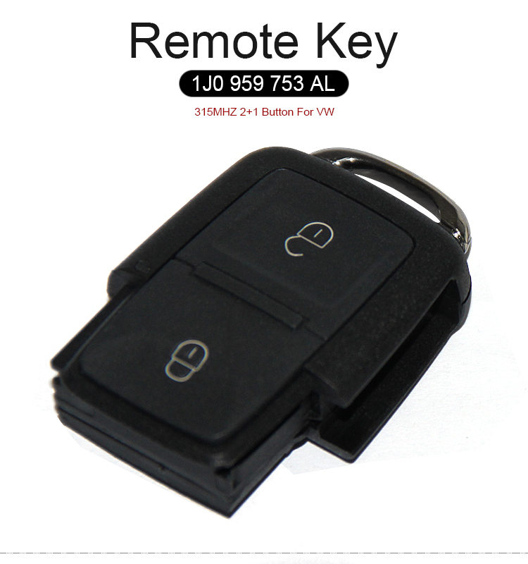 AK001030 For VW Remote Key 2+1 Button 315MHZ 1J0 959 753 AL