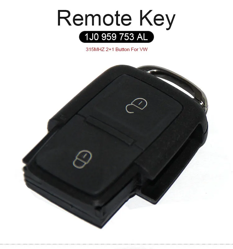 AK001030 For VW Remote Key 2+1 Button 315MHZ 1J0 959 753 AL AK001030 For VW Remote Key 2+1 Button 315MHZ 1J0 959 753 AL