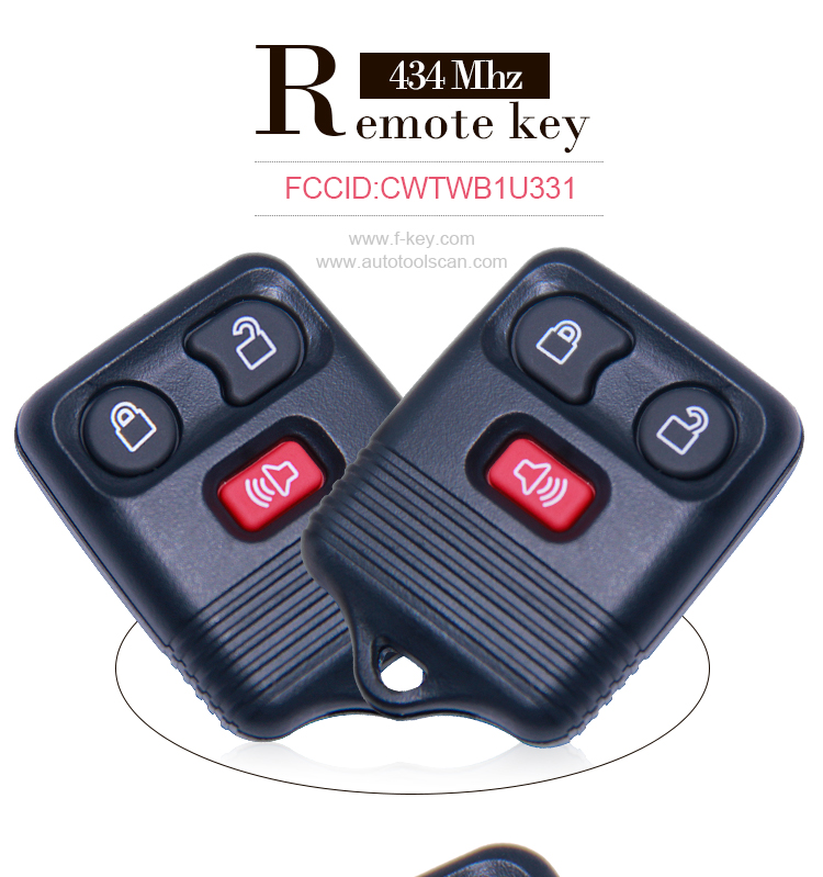 AK018001 Ford 3 Button Remote key 315Mhz FCC ID CWTWB1U331