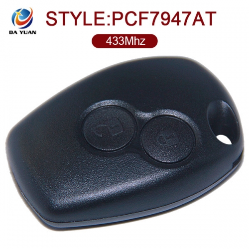 AK010025 for Renault Kangoo II Clio III Remote Key Fob 2 Button 433MHz PCF7947