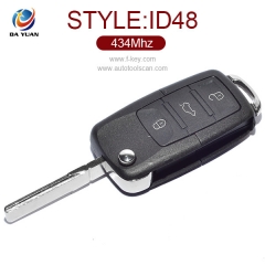 AK001004 for VW Skoda Octivia Seat Flip Key 3 Button  434MHz ID48 1K0 959 753 G