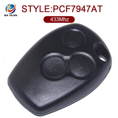 AK010017  for Renault Kangoo II Clio III Remote Key Fob 3 Button 433MHz PCF7947 Without Logo