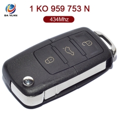 AK001057 for VW Skoda Seat FOB Flip Key 3 Button 434MHz ID48 1K0 959 753 N