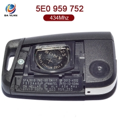AK001069 for VW Skoda Octavia FABIA Flip Key 3 Button 434MHz ID48 5E0 959 752