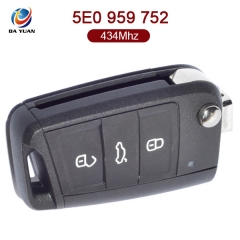 AK001069 for VW Skoda Octavia FABIA Flip Key 3 Button 434MHz ID48 5E0 959 752